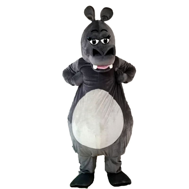 

2018 New high quality Gray hippopotamus Mascot costumes for adults circus christmas Halloween Outfit Fancy Dress Suit Free Shipping, Grey