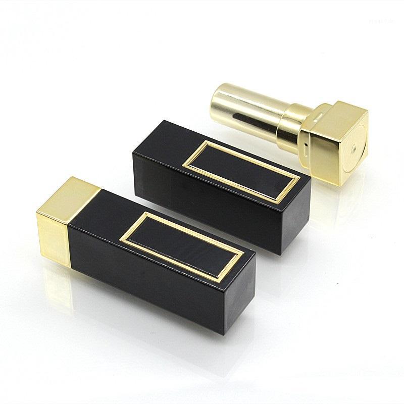 

12.1mm Empty Lip Tube New Black Square Lipstick Container Elegant Cosmetics Packaging Lipstick Tubes 10/30/50pcs1