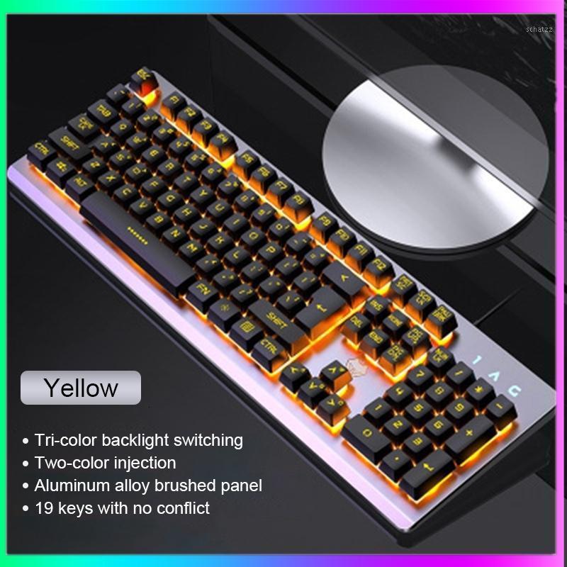 

mechanical Keyboards RGB Edition Mechanical Keyboard 104 keys Blue Switch Gaming Keyboards for Tablet Desktop English sticker1