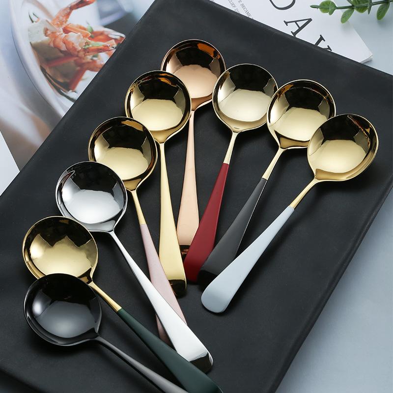 

304 Stainless Steel Spoon Small Rice Spoon Household Soup Scoop Measuring Spoons