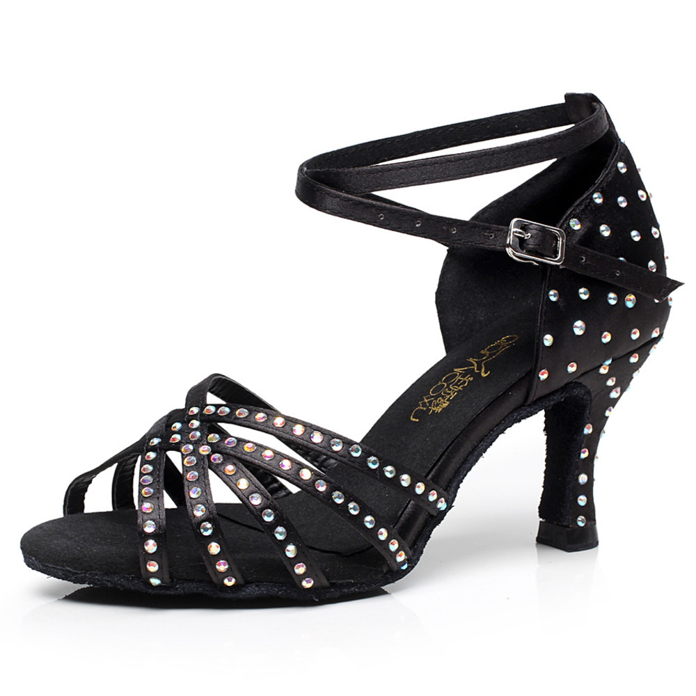 

Discount Ballroom Outsole to Outdoor Jazz Woman Shoes Size Latin Buty Dance High Heels En4i, Two inches heel.