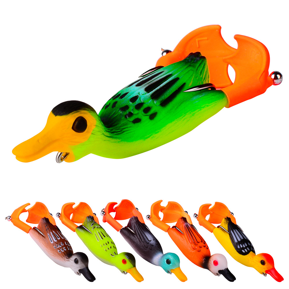 

10 colors Lure bait propeller foot duck 9cm 11g rotary tractor thunder frog simulation Lei Qiang soft bait