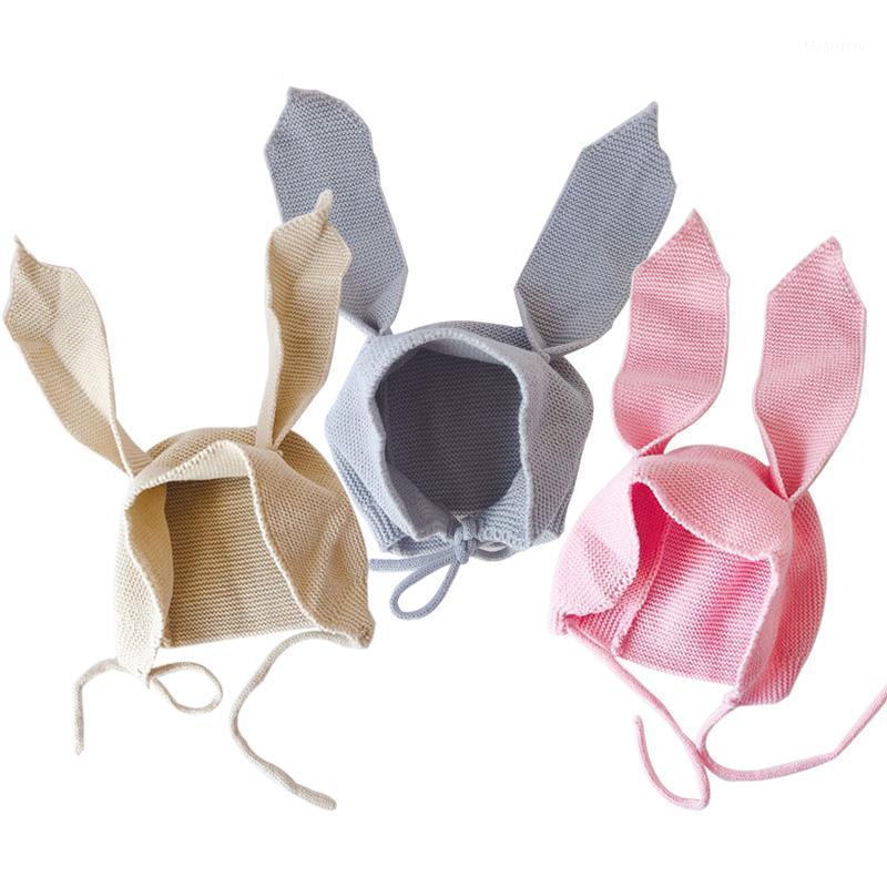 

Cute Baby Hat Winter Knitted Solid Color Long Ears Beanie Cap Elastic Adjustable Baby Girl Hat Infant Accessories1, Beige