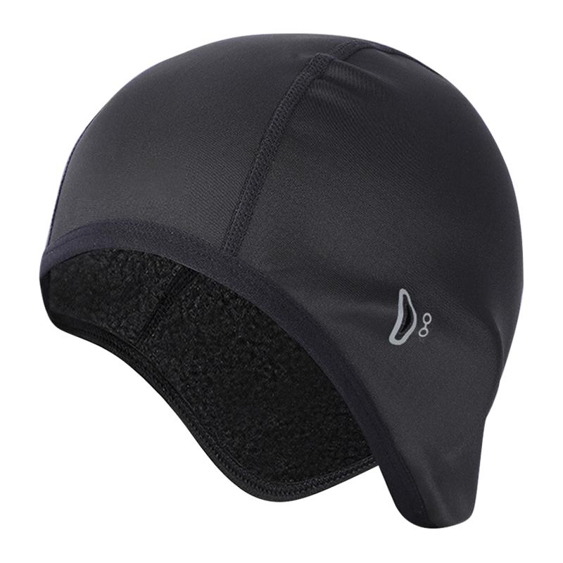 

Soft Ergonomic Winter Thermal Skating Daily Outdoor Sports Fashion With Glasses Holes Under Helmet Cycling Cap Skiing Running, Black