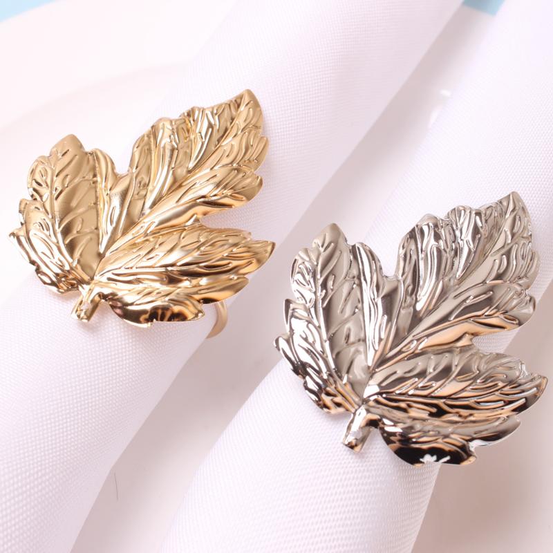 

10pcs/lot Metal leaf napkin buckle napkin ring Leaf ring Paper