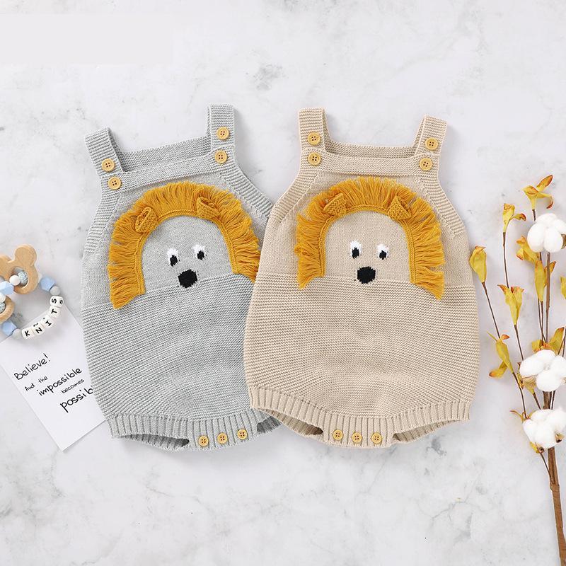 

2021 New Facejoyous Newborn Baby Bodysuits Autumn Sleeveless Cartoon Infant Boys Girls Jumpsuits Clothes Knitted Toddler Sweaters 0-24m Fzm2, 82w818camel