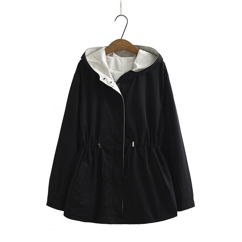 

Women's More with Hood Autumn Trechcoats Big Size Casual Sports Clothes Sqac, Green