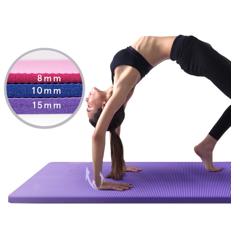 

183cm*61cm NBR And EVA Environmental Sports Yoga Mat For Beginner Non Slip Massage Mat Solid Color Exercise Gym For Fitness, Red