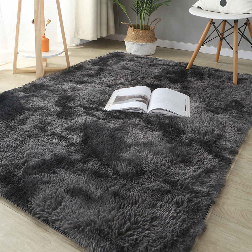 Gray living room, non slip plush for home decoration, soft velvet carpet, children's room blanket-image-754239430