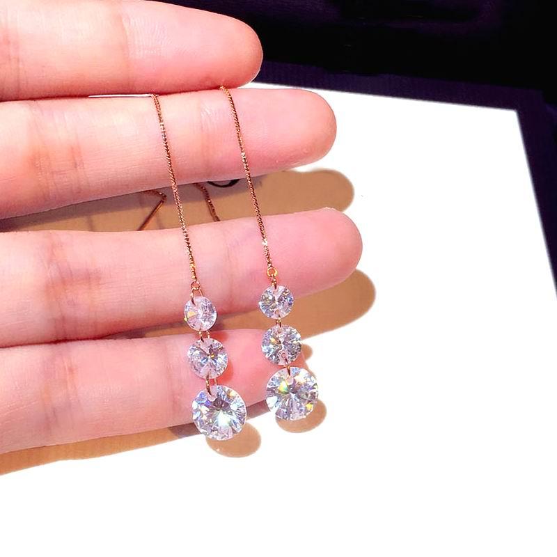 

Shinning Zircon Long Earrings Women 2020 New Jewelry High Grade Delicate Party Earings Bijoux