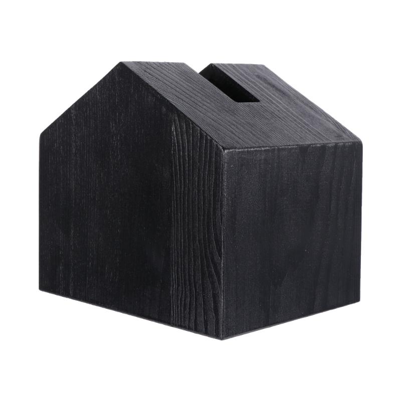 

1Pc Wooden Tissue Box House Shape Napkin Box Simple Desktop Tissue Holder