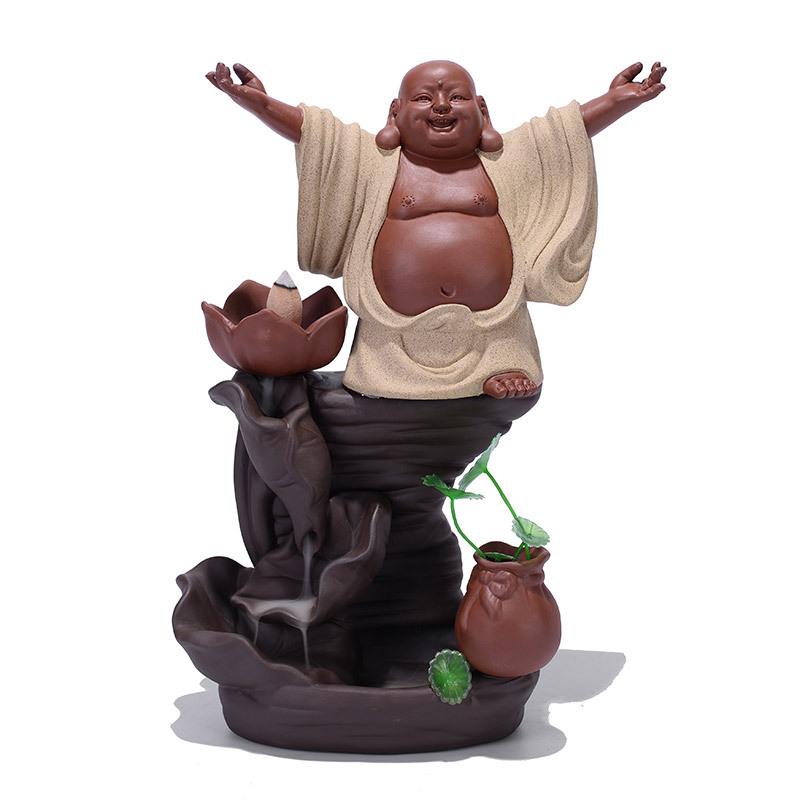 

Creative Bouddha Decoration Tathagata Buddha Lotus Incense Burner Ceramic Backflow Incense Cone Holder Use In Office Teahouse