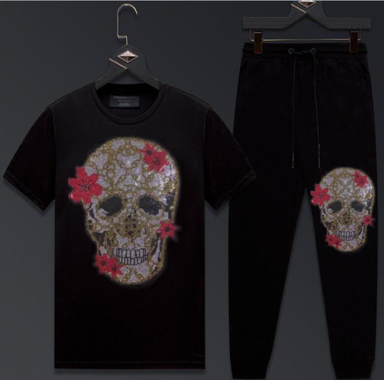 

2021 New Hot Drill Two Pieces Hoodie Men Cotton Summer Short Sleeve Men's Casual Tracksuit Size M- Xox2, Color as shown