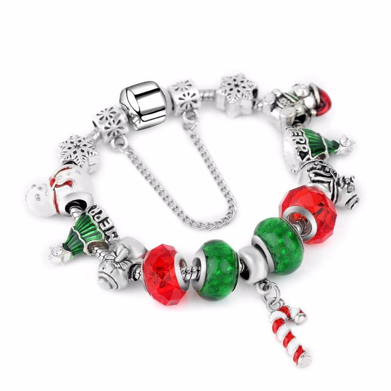 

Link, Chain Christmas Jewelry European Pe Bracelets For Women Plated Silver Reindeer Brand & Bangles DIY Pulseras