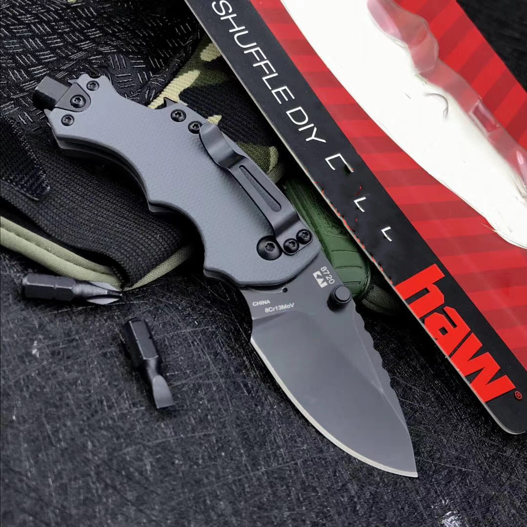

Kerhaw 8720 Assisted Pocket Knife 3.1 8Cr13MoV Satin Flats Multi-function screwdriver bottle opener The portable folding knife