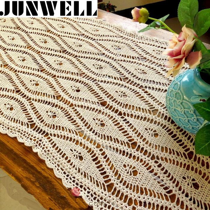 

100% Cotton handcraft crochet Tablecloths Shabby Chic Vintage Crocheted Tablecloth Handmade Sofa Cover Cotton Lace, Ecru