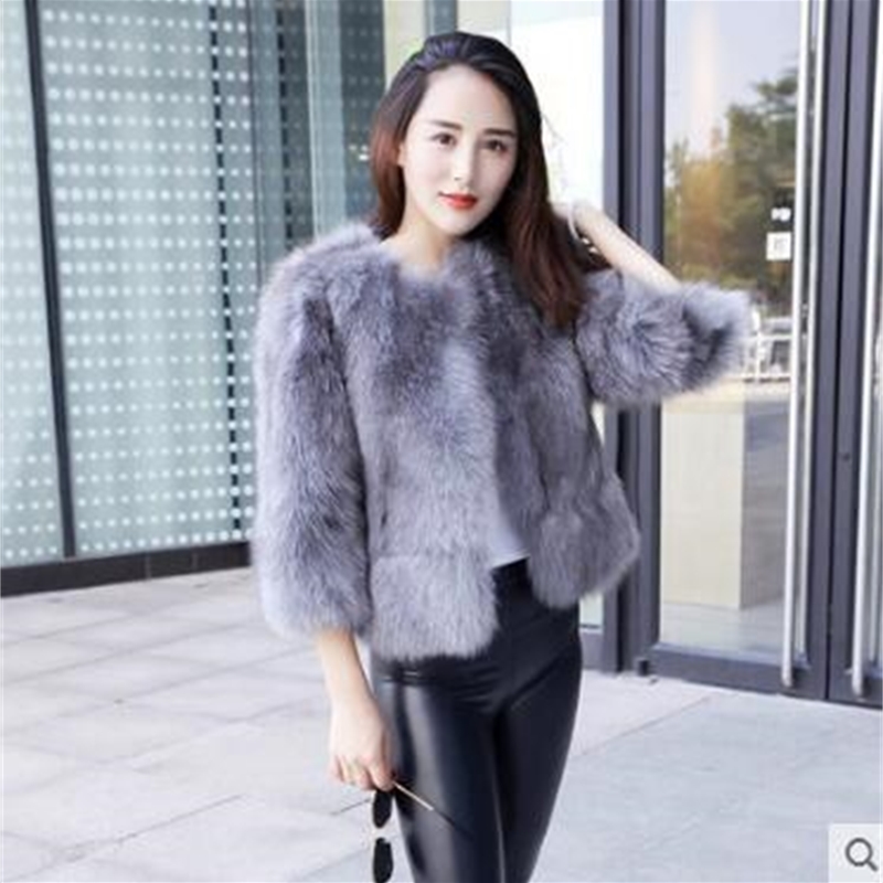 

Real Women the Fox Fur Winter Short Paragraph Ladies Warm Coat Neck Three Mangoes Female Quarters 09zf, The picture