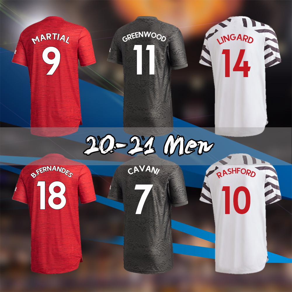 

2020 2021 Manchester soccer jerseys CAVANI UTD VAN DE BEEK B. FERNANDES RASHFORD football shirt 20 21 man, Home