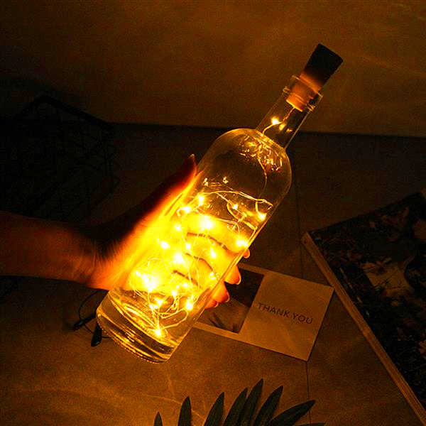 

Discount 2m Bottle Stopper Lamp String Bar Decoration String Lights Warm White high-quality material LED Strings Earth Yellow