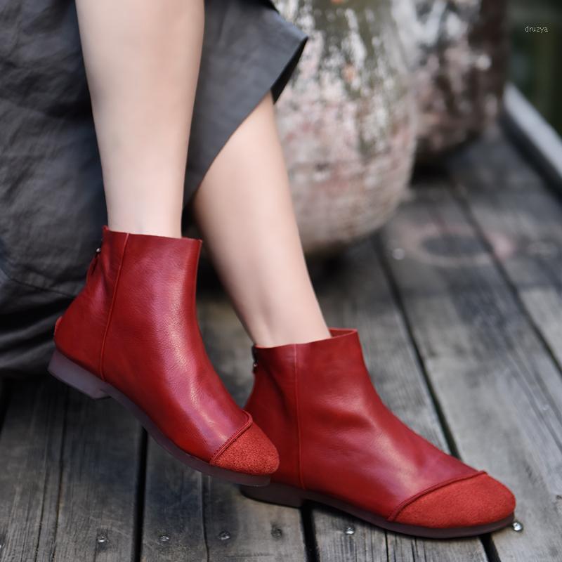 

Artmu Original 2020 New Fall and Winter Soft Ankle Boots Handmade Genuine Leather Comfortable Women's Boots Mama Shoes 1819-21, Black