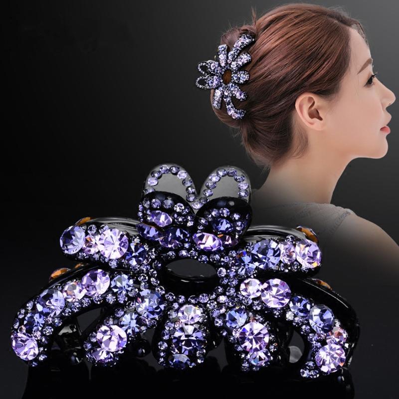 

Women Girls Clamping hairpin Elegant Luxury Rhinestone Large Hair Claw Clip Pin Hair Accessories Female Brand Claw Hairwear
