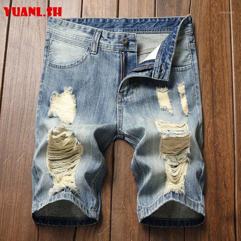 

Mens Denim Shorts Plus Size 2020 Summer Casual Denim Short Streetwear Straight Biker Jeans Short Cotton Bermudas Hombre1, Blue