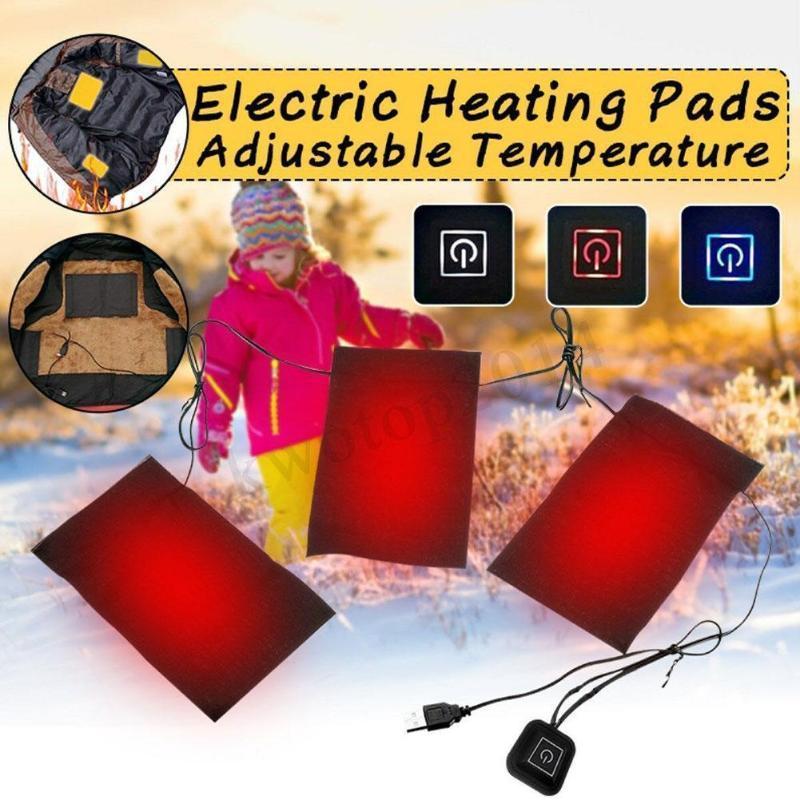 

1 Set USB Electric Heated Jacket Heating Pad Outdoor 1/3/5 Warm Themal Heated Pads Vest Winter Heating Clothing For DIY ED S4A41, 1pc