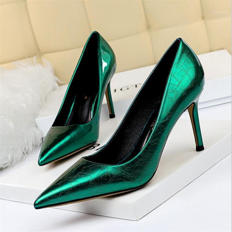 

2021 Elegant Vintage Heels Women Pumps Solid Fine with Pointed Toe Shallow Fashion High Heels 8cm Women's Shoes Party Shoes1, Black