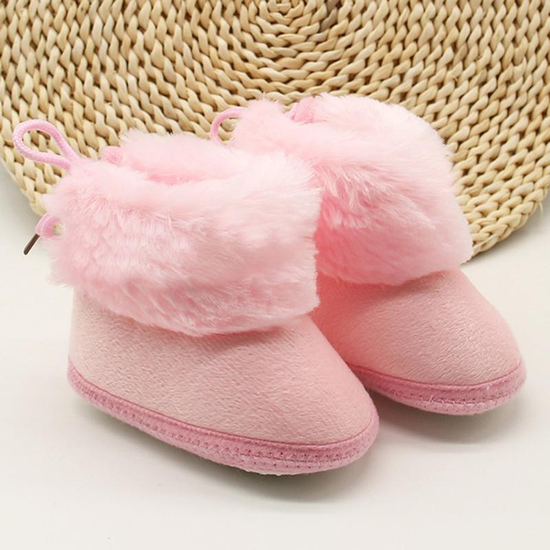 

Soild Wool Boots Shoes Toddler Newborn Baby Soft Sole Snow Prewalker Warm Shoes zapatos bebes Winter First Walkers zapatillas, Pink
