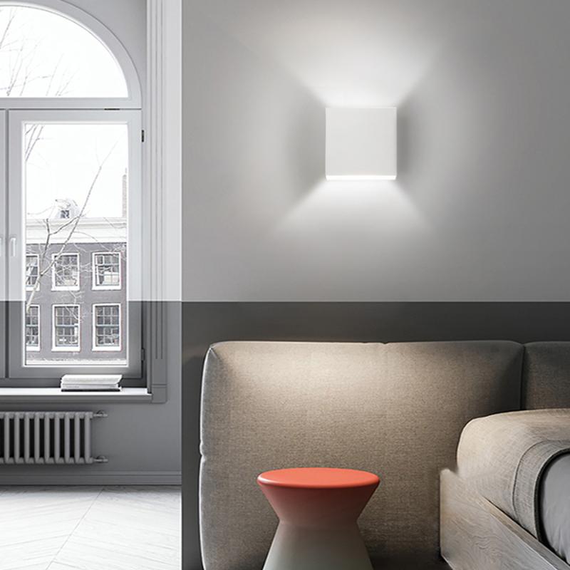 

7W Up Down Dimmable LED Aluminium Wall Light Square LED Wall Lamp For Bedside Bedroom Living Room Corridor Aside Lighting