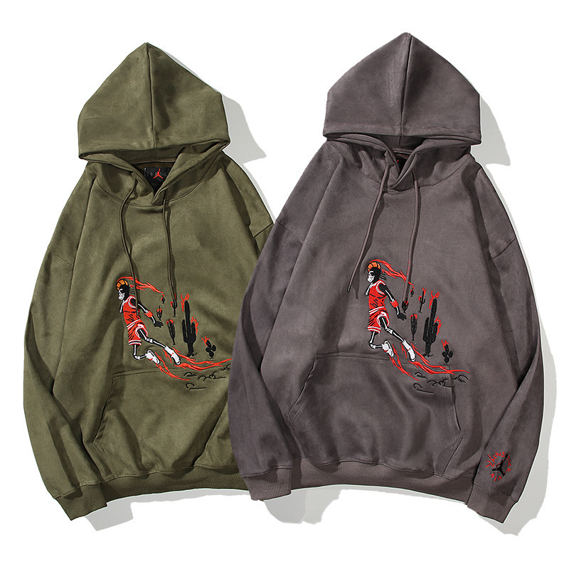 

20ss hip hop Kanye tie dyed TS sweater suede men's and women's Hoodie, Gray