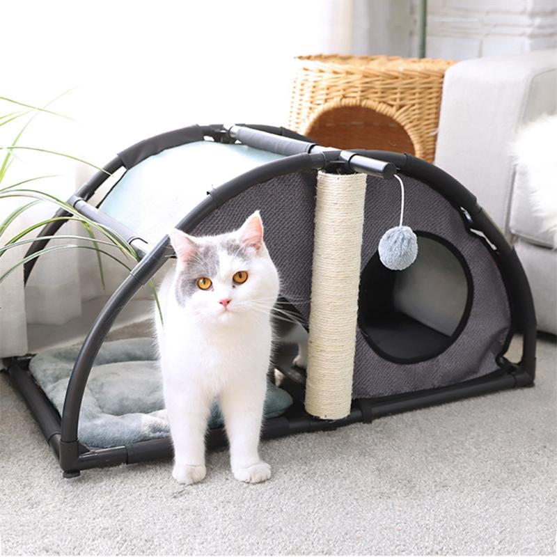 

Multi-functional Luxury Pet Nest Have Fun sisal pillars for Play Steel Claw Sleeper Cat Bed Furniture With Ball Cat Kittern Nest