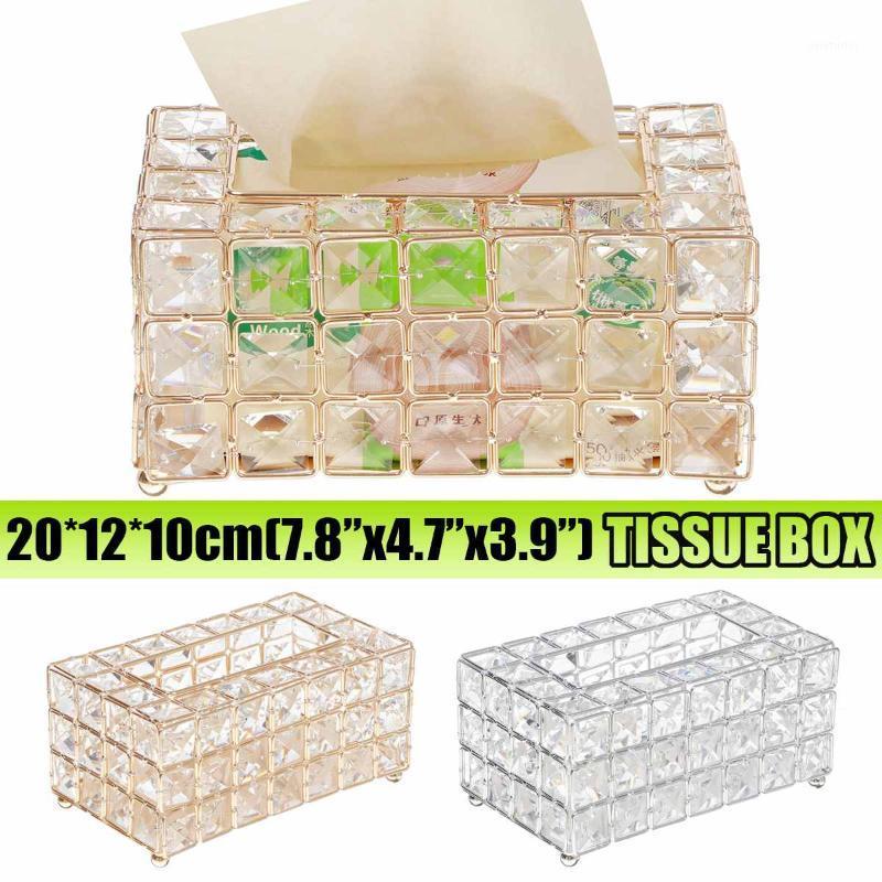 

2020 New Crystal Tissue Box Holder Storage Box Phone Shelf Cover Home Organizer Plastic Luxurious Office Table Car Paper Gift1