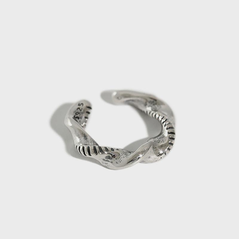 

925 Sterling Silver Retro Twist Shape Hoop Earrings For Women Handmade Lady Vintage Fine Jewelry Flyleaf