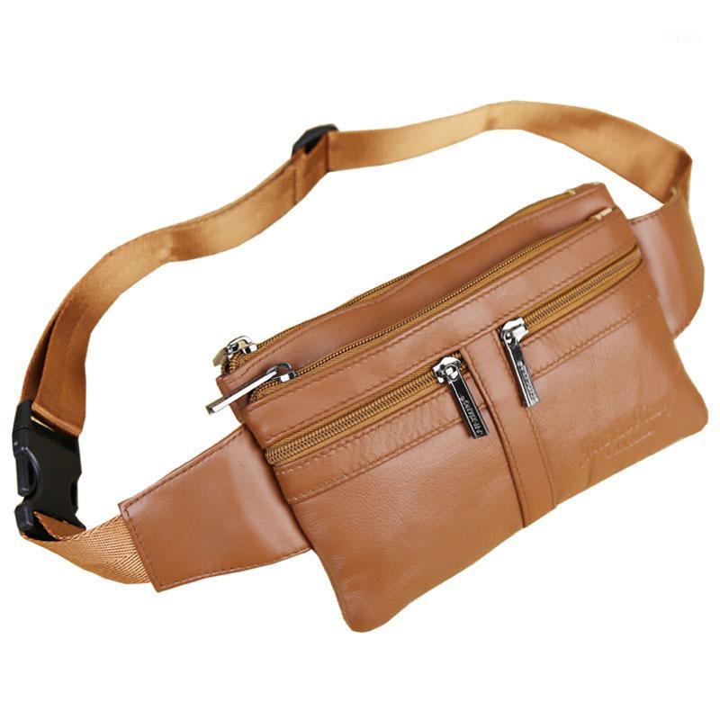 

5.5 inch 6 inch male waist bag mobile phone pocket men's genuine leather mini pocket small ultra-thin leather men chest bag1, Sky blue