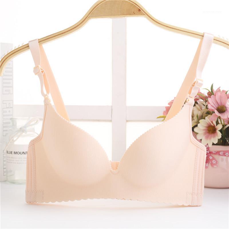 

New Fashion No Steel Ring Small Chest Deep V Gather Bra Smooth Surface Breathable Seamless Underwear Comfortable Underwear1, Light green