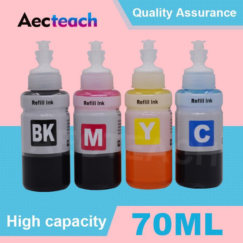 

Aecteach 4 Color T6641 T6642 T6643 T6644 Printer Ink 70ml Bottle For L300 L301 L310 L312 L350 L351 L355 Cartridges1 Refill Kits