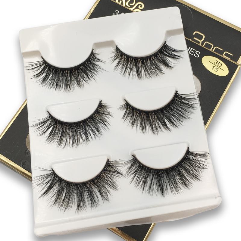

3 Pairs False Eyelashes Natural Lashes Soft Wispy 3d Faux Mink Lashes Makeup & Beauty Eyelash Extension 3D15 Fake Eyelashes
