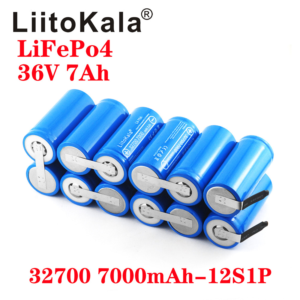 

LiitoKala 36V battery pack 7Ah 14ah 12V21ah 24V 32700 7000mAh lii-70A LiFePO4 cell 35A Continuous Discharge Maximum 55A High power batterIES DIY