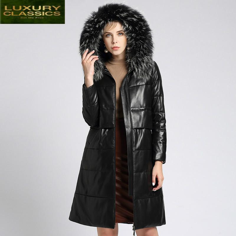 

Dog Fur Sheepskin Raccoon Down Coat Streetwear Real Genuine Leather Jacket Autumn Winter Coat Women Clothes 2021 Vintage Tops, Black