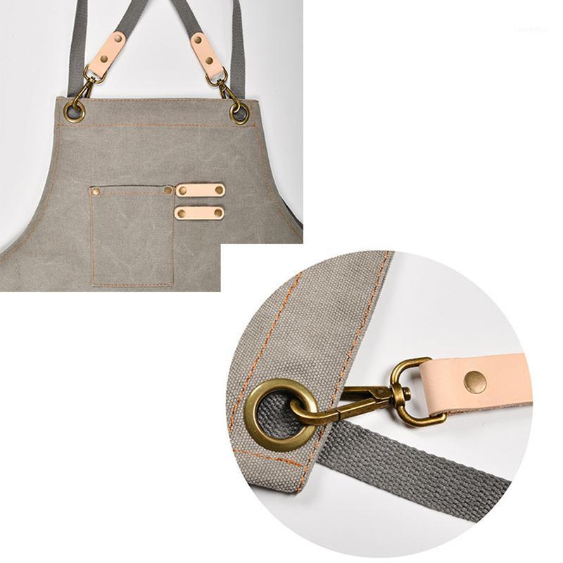 

Adjustable Cross Back Cotton Canvas Apron for Men Women Work Kitchen Apron MU86691