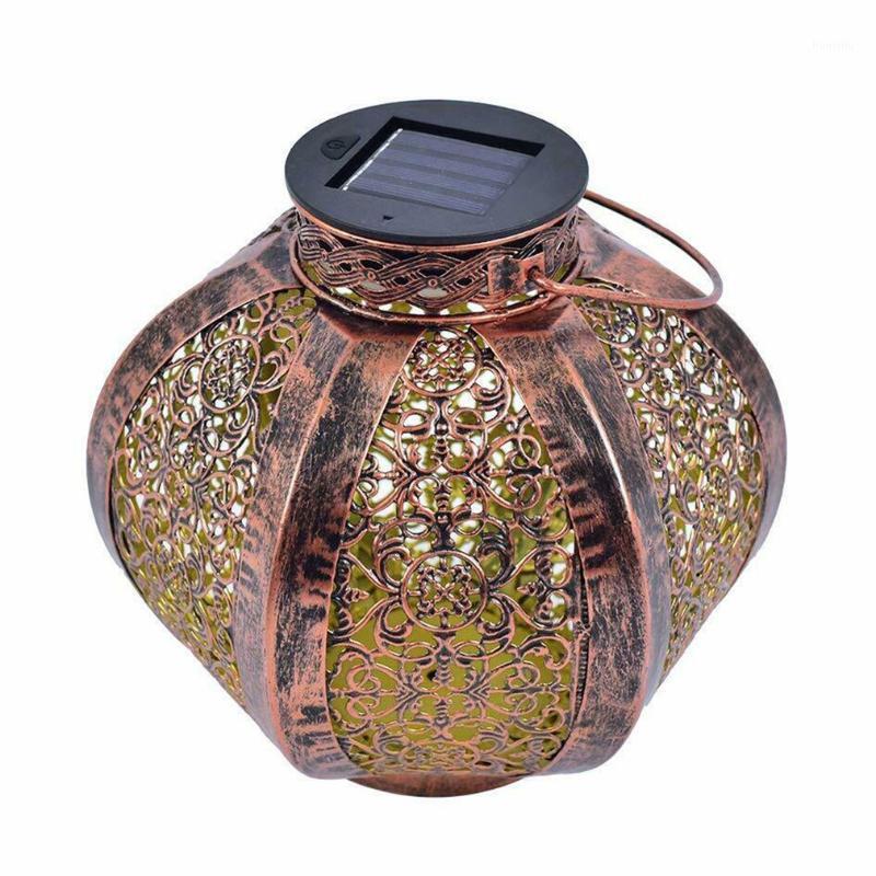 

Solar Big Lantern Hanging Garden Outdoor Lights Waterproof LED Metal Table Lamp metal projection lamp garden decoration1