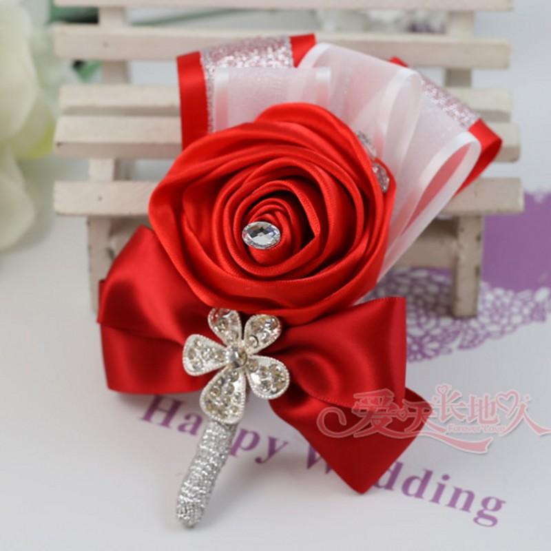 

Wedding Boutonniere White Red Ivory Black Rose Floral Groom Groomsman Artificial Corsage decor flowers accessories, Brown