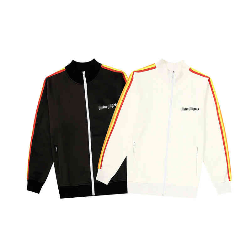 

Palm 2022 street fashion angels Side Color Stripe Men' and Women' Loose Coat Campus Sports Casual Jacket, White