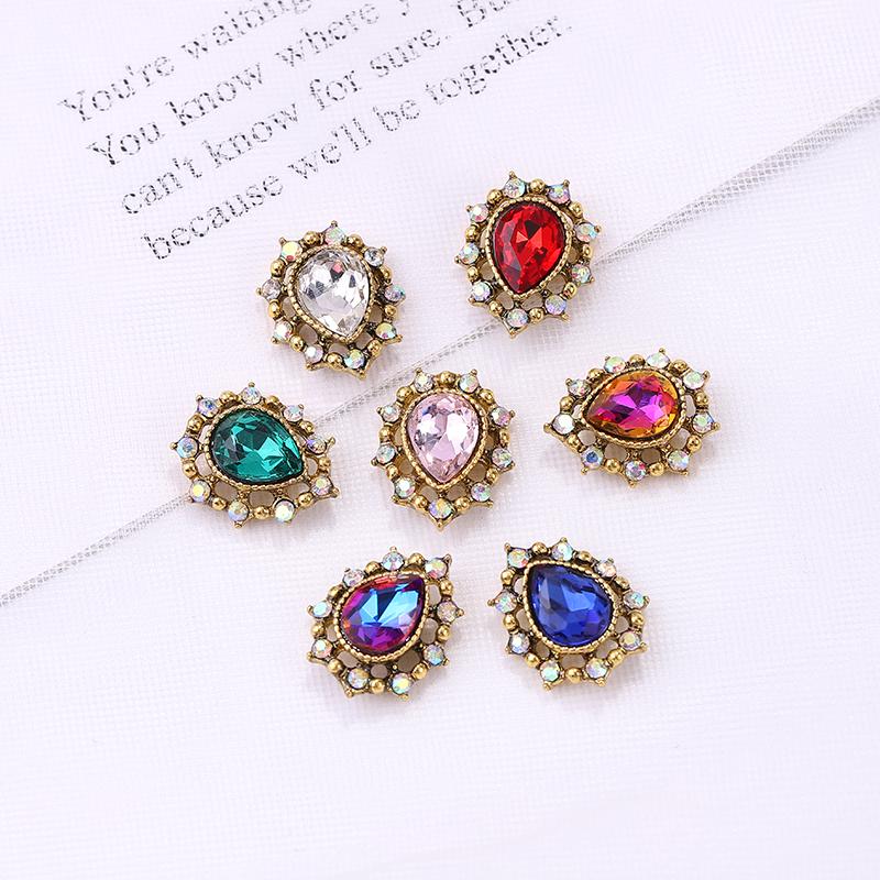 

10Pcs 3d nail art decorations rhinestone Alloy charm gliter nail gold studs crystal diamonds Stone strass jewelry accessoires
