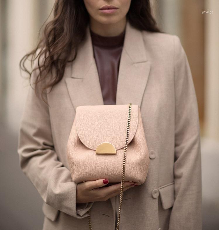 

sac main femme 2019 Bucket Bags Small Chain Handbags Women Leather Shoulder Bag Lady France Style Cross Body Bag1, Beige