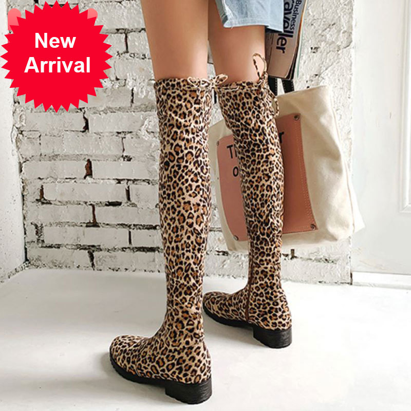 

Top quality ladies fashion 2020 apartments digit round zipper woman comfortable shoes keep winter warm on the knee boots size 34-43, Black.