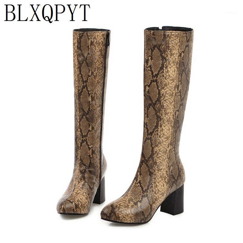 

BLXQPYT New Winter Autumn women Boots 2020 Big Size 34-48 Knee High Boots Zip High Heels Long Platform Knight shoes woman 87541, Red without fur