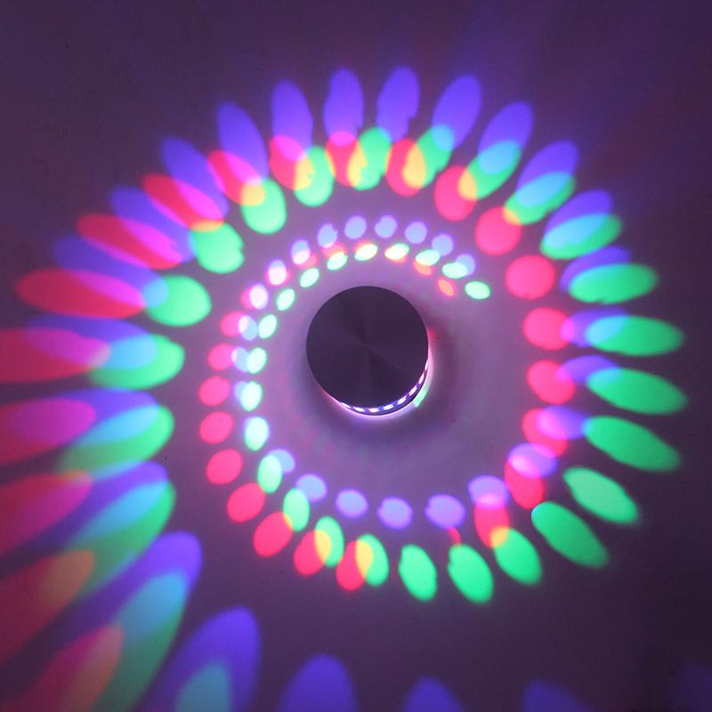 

Indoor Lighting 3W LED Spiral Wall Lamp Luminous Scone For Bedside Bedroom Bar Foyer KTV Decorative Night Light