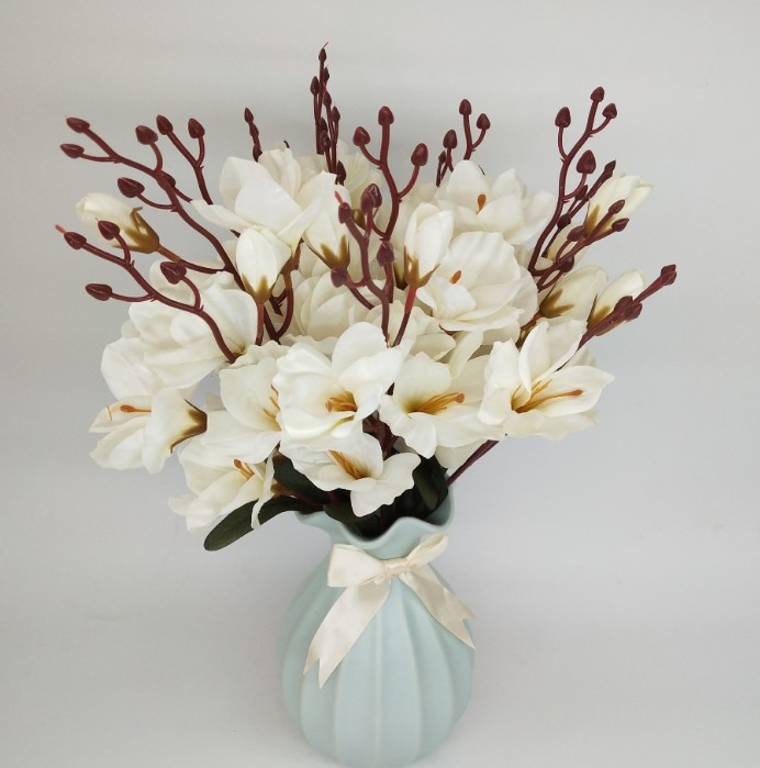 

Simulation flower magnolia flower fragrance snow orchid wedding project decoration flowers green plants small flowers 6 colors, As pic